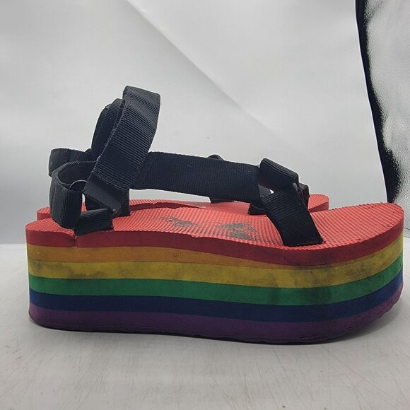 Teva Flatform Universal Womens 8 Rainbow Pride Platform Sandals 1116376 - Picture 13 of 13